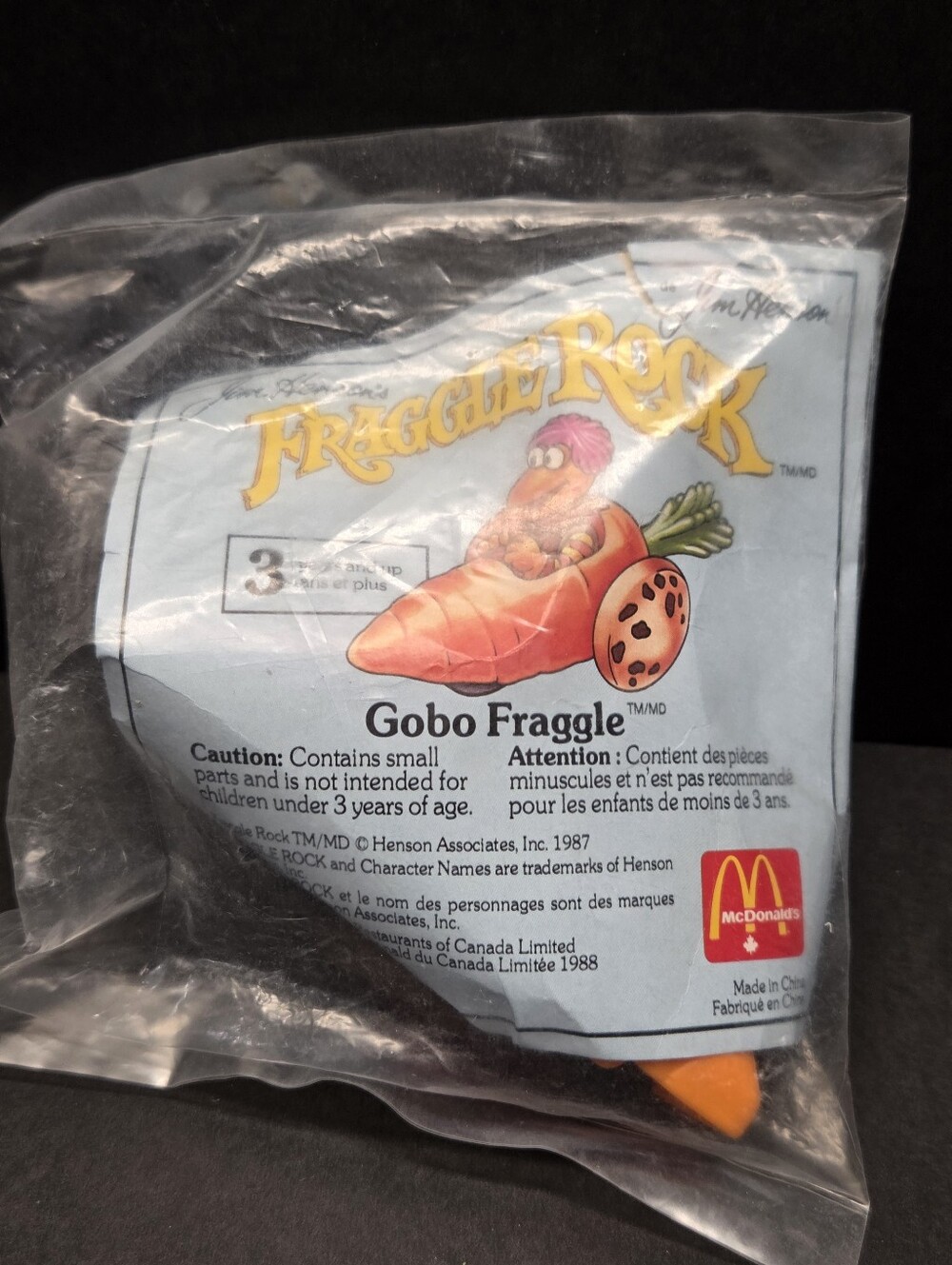 1988 McDonald's Happy Meal Toy Fraggle Rock Gobo Carrot Car NIP